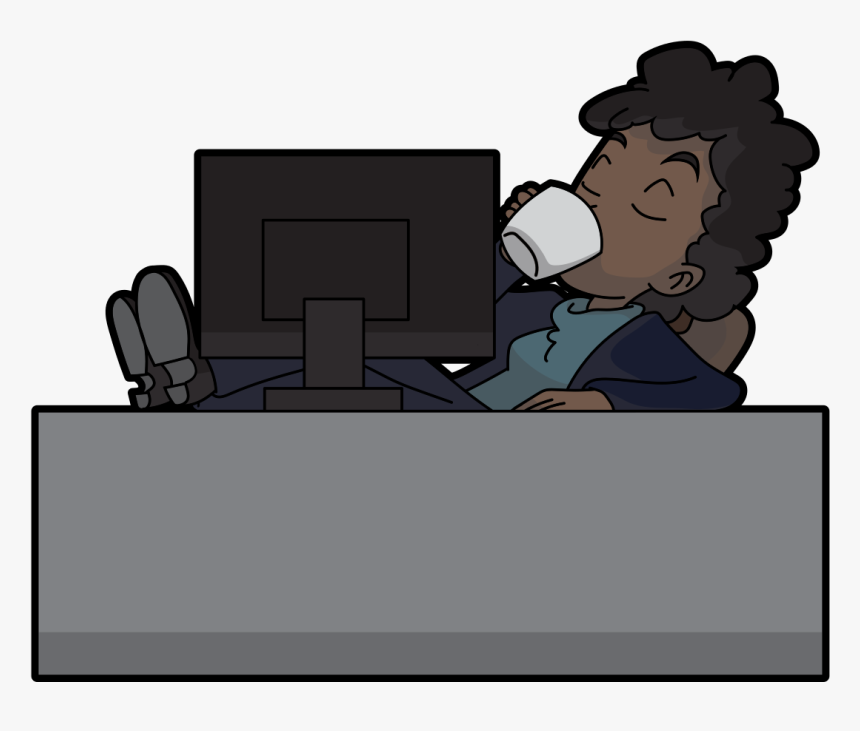 Work On Computer Cartoon, HD Png Download