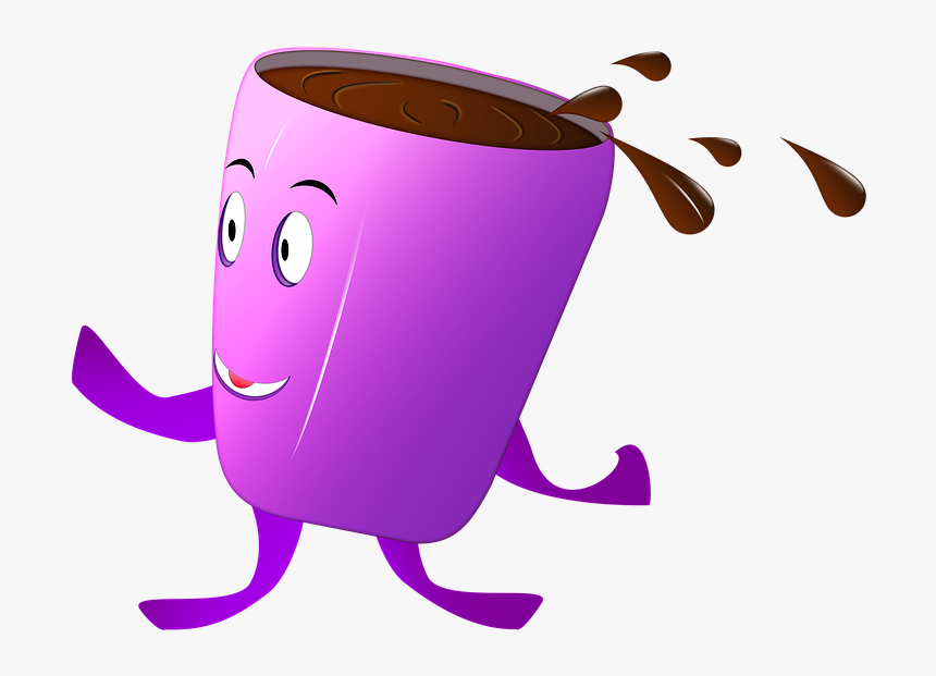 Coffee, Cartoon, Character, Cup, Drink, Design, Cafe, HD Png Download