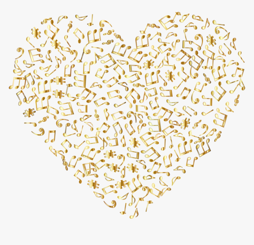 Heart,commodity,food - Golden Music Notes Png, Transparent Png