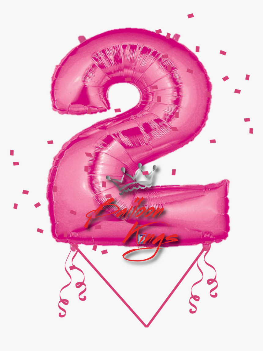 Pink Number - Number 2 Balloon Png, Transparent Png , Transparent Png