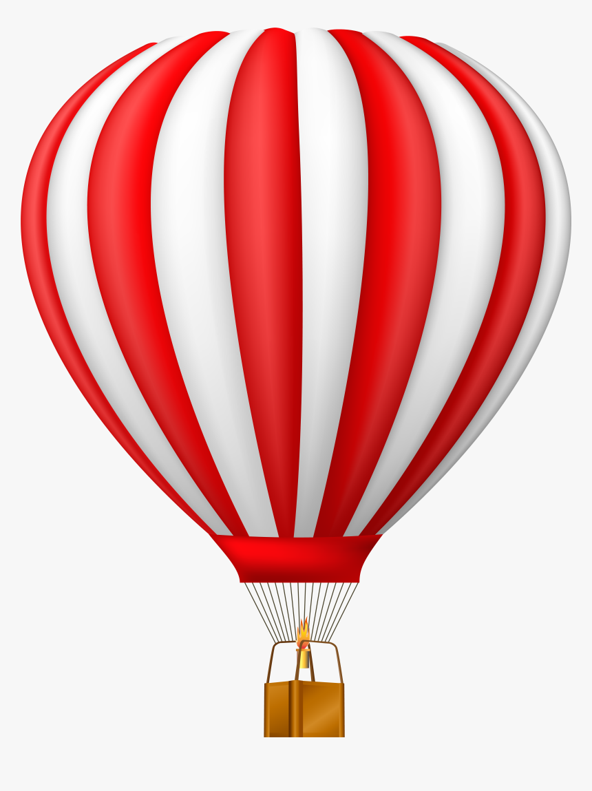 Red Hot Air Balloon Transparent Png Clip Art, Png Download