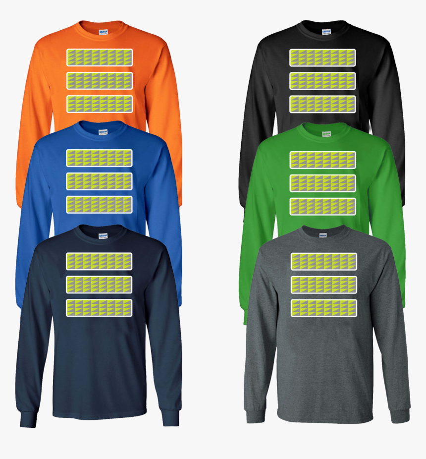 Long Sleeve T Shirt Safety Stripes Yellow / Grey Triangle - Sweater, HD Png Download