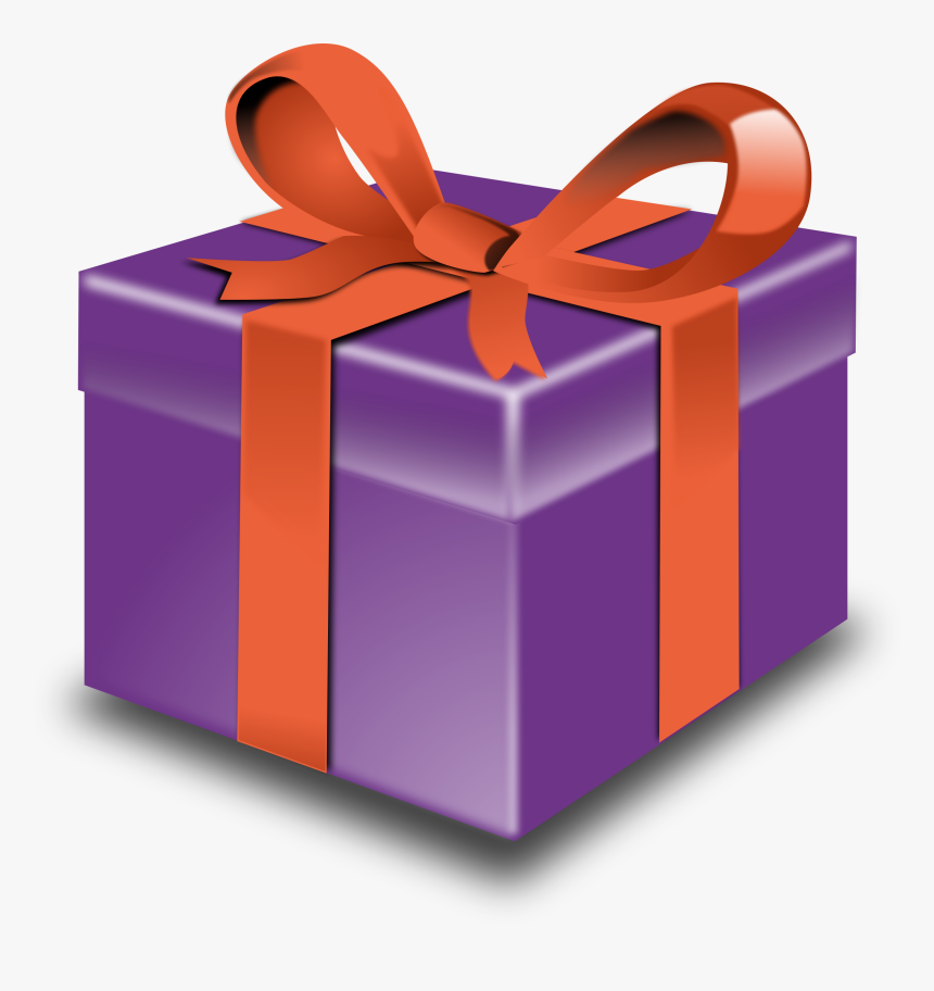 Purple Present Orange Ribbon Clip Arts - Purple And Red Present, HD Png Download