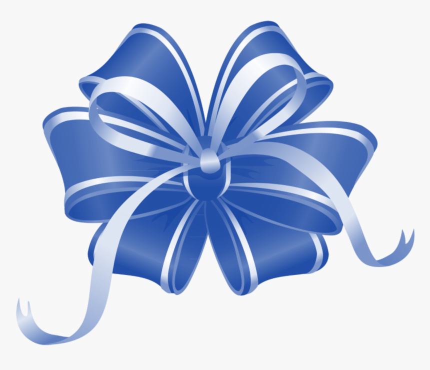 Transparent Blue Ribbon Bow Png - Moño Navidad Png, Png Download