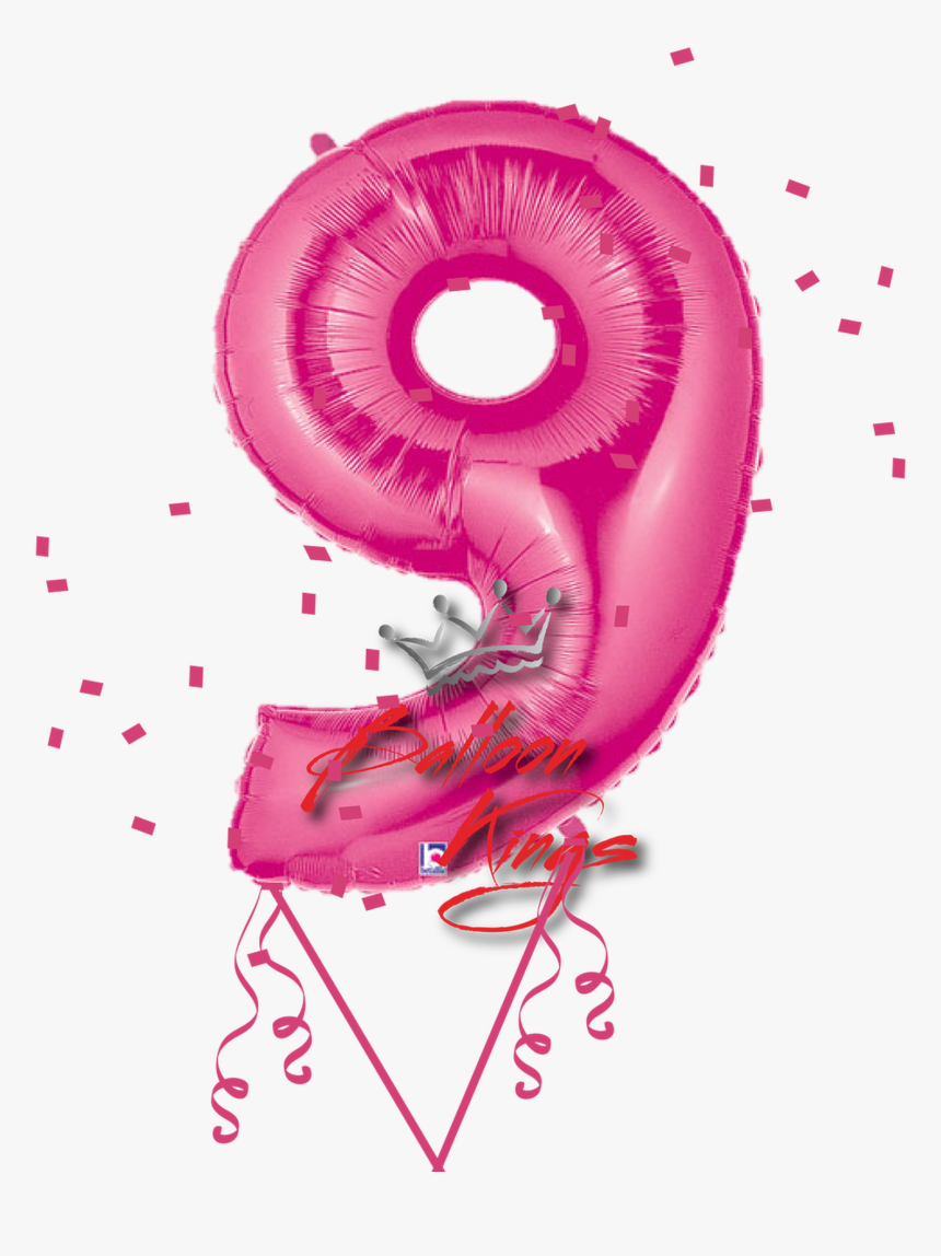 Pink Number - Number 9 Balloon Png, Transparent Png