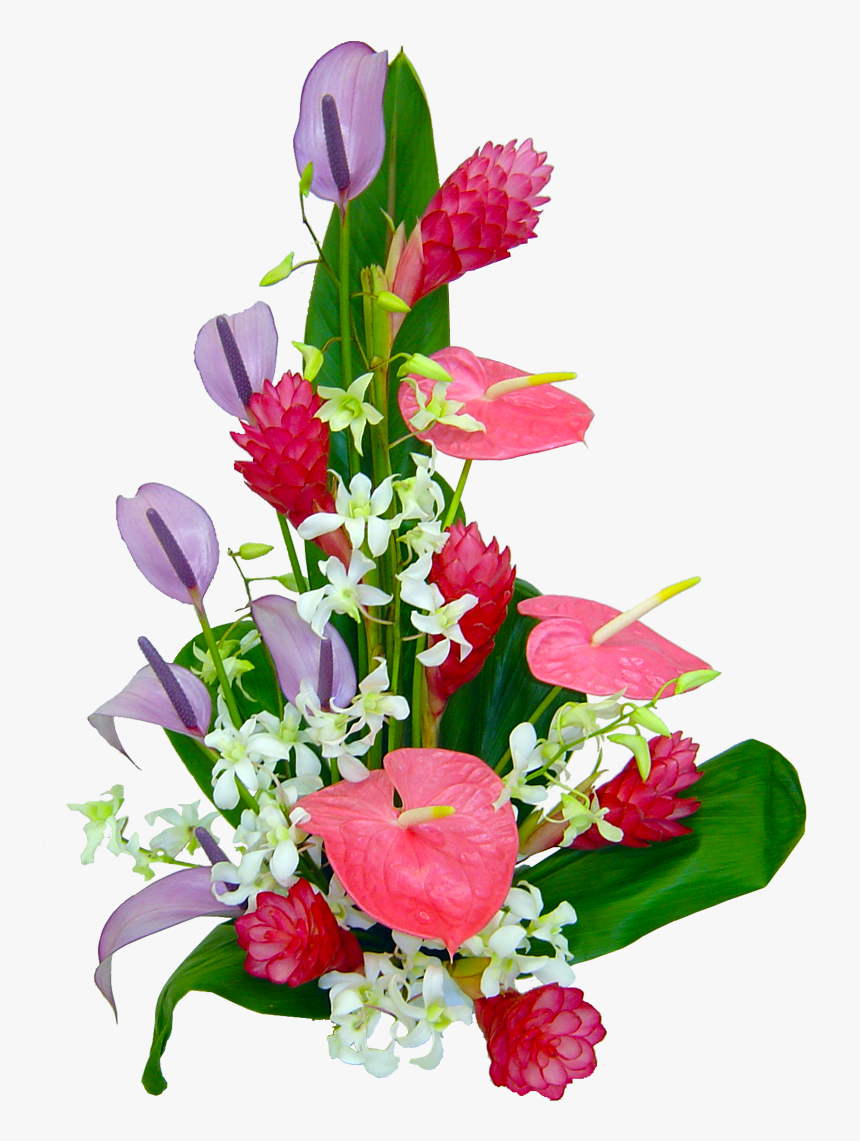 Lahaina Orchid Tropical Hawaiian Flowers Hawaiian Transparent - Do Tropical Flower Arrangement, HD Png Download