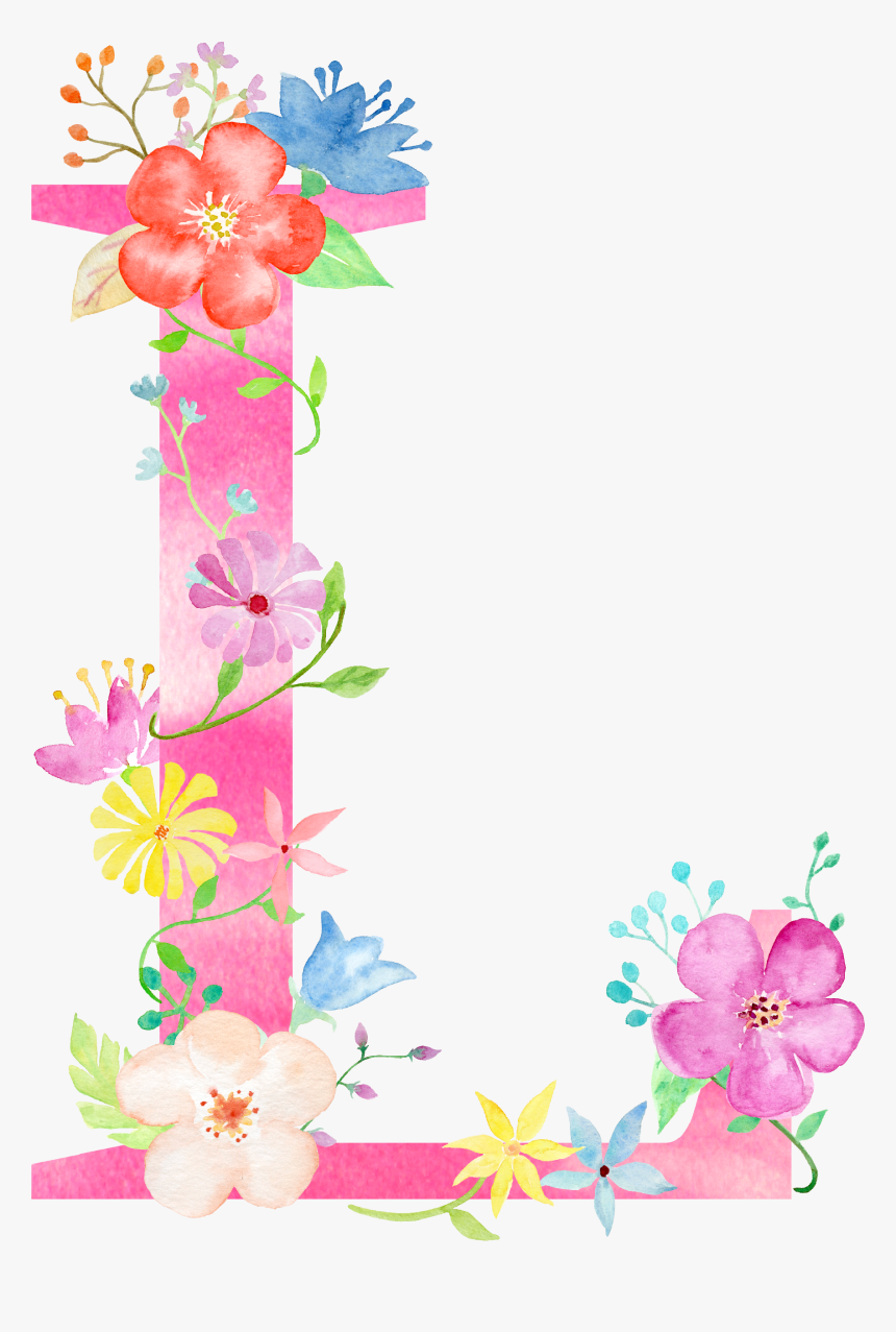 Find This Pin And More On Watercolour Lettering By - Flower Letter L Clipart, HD Png Download