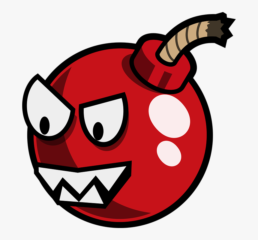 Bomb, Cartoon, Cherry, Enemy, Evil, Explosive, Eyes - Cartoon Cherry Bomb, HD Png Download