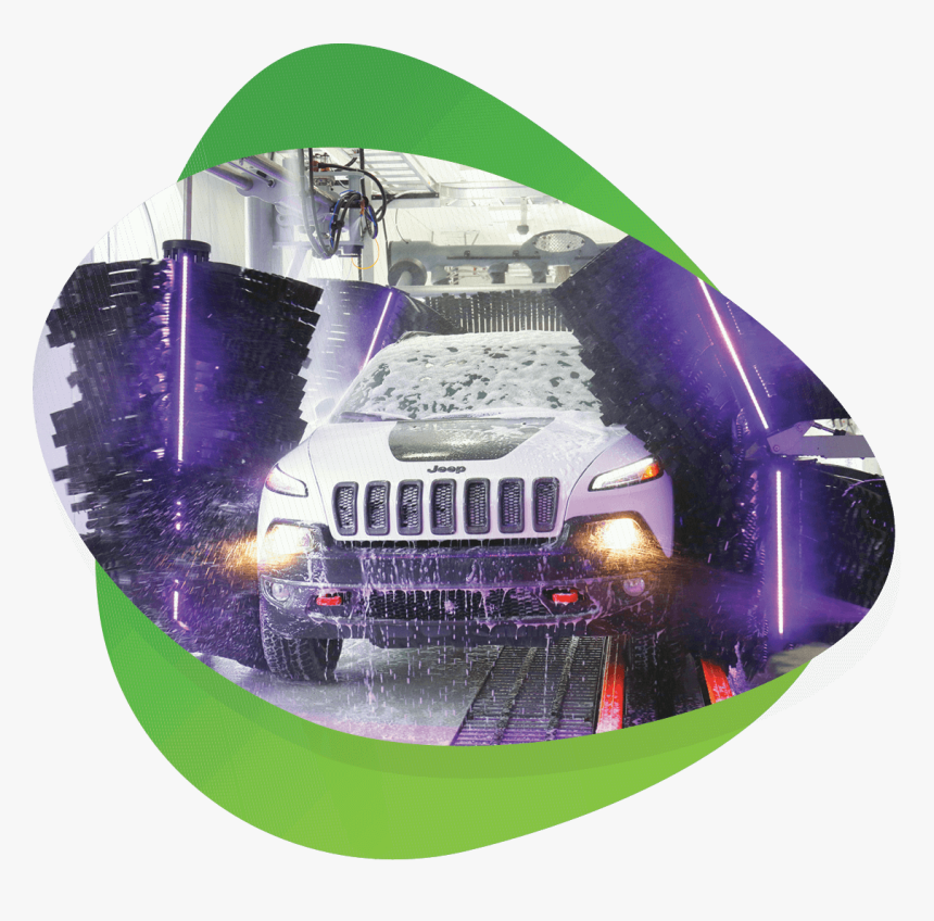 Spinlite Car Wash Tunnel With Car Covered In Wax And - Jeep, HD Png Download