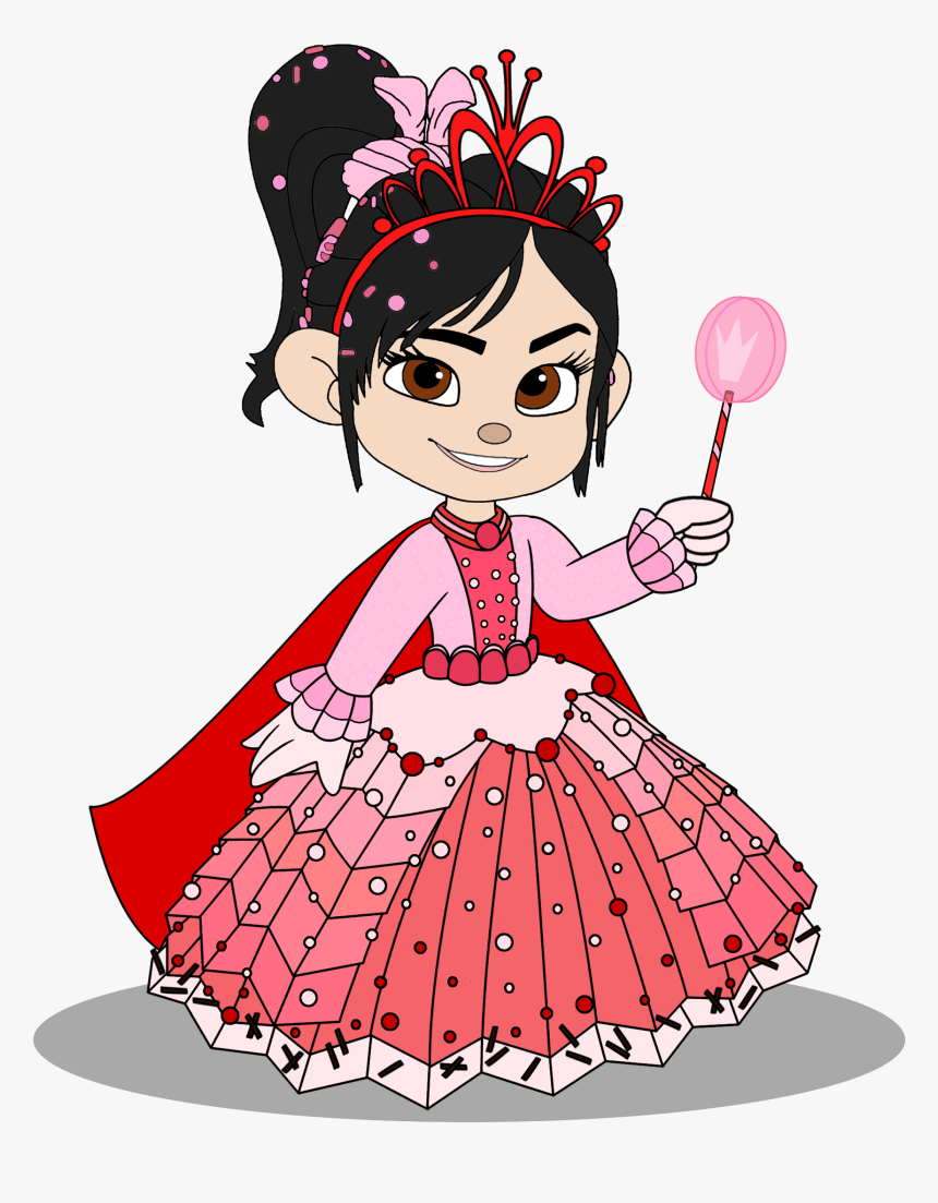 Vanellope In A Princess Vestido With Her Crown - Princess Vanellope Drawing, HD Png Download