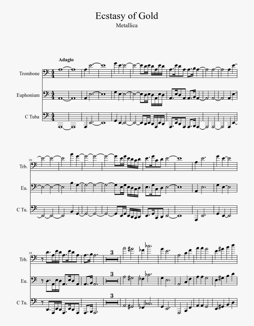 Clip Art Ecstasy Sheet Music For - Ecstasy Of Gold Sheet Music, HD Png Download