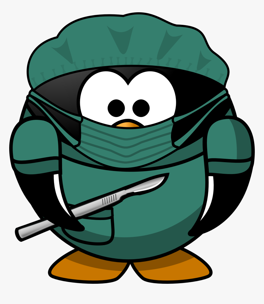 Doctor, Tux, Animal, Bird, Bonnet, Hospital, Mask - Surgery Clipart, HD Png Download