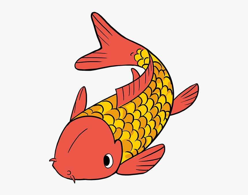 How To Draw Koi Fish - Koi Fish Drawing Easy, HD Png Download