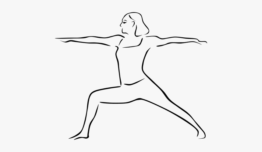 Vector Drawing Of Warrior Ii Yoga Pose - Drawing Of Yoga Poses, HD Png Download