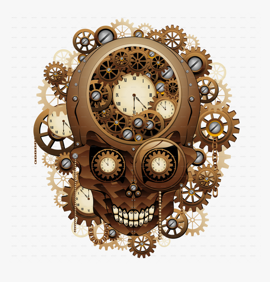 Steampunk Skull Stickers, HD Png Download