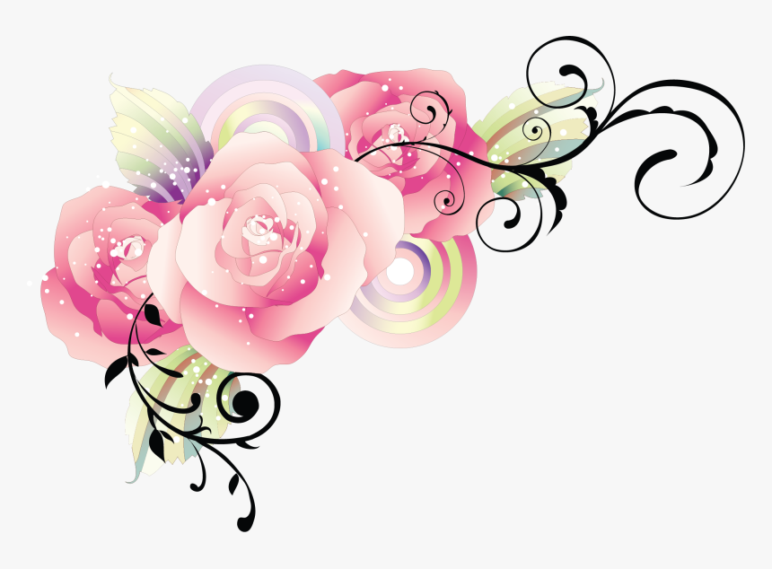 Text Borders Png Wedding Clipart , Png Download - Dibujos De Rosas Rosas, Transparent Png