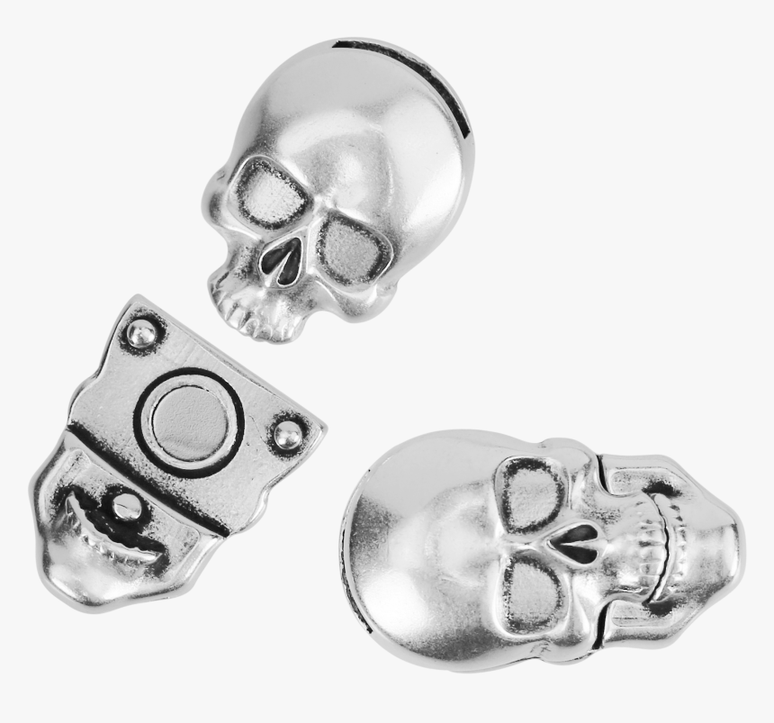 10mm Flat Skull Magnetic Clasp - Earrings, HD Png Download