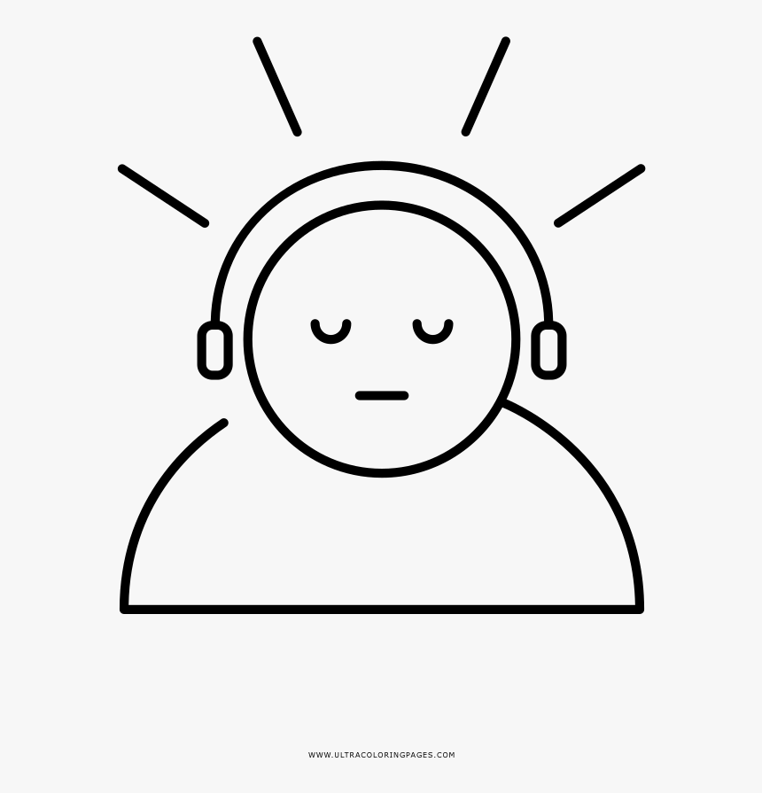 Sad Music Coloring Page - Line Art, HD Png Download