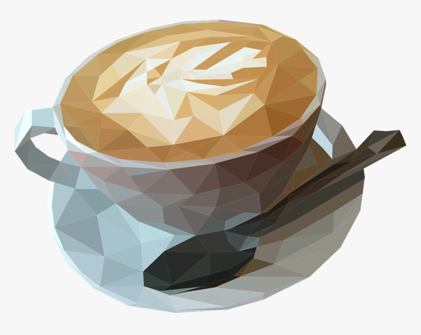 Low Poly Coffee, Coffee, Cup, Poly, Polygonal - Coffee Cup Low Poly, HD Png Download