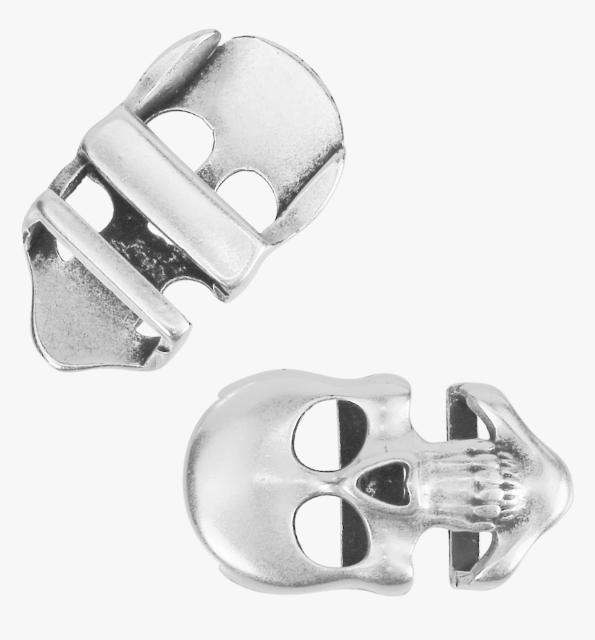10mm Flat Long Skull Slider Ant Silver - Silver, HD Png Download