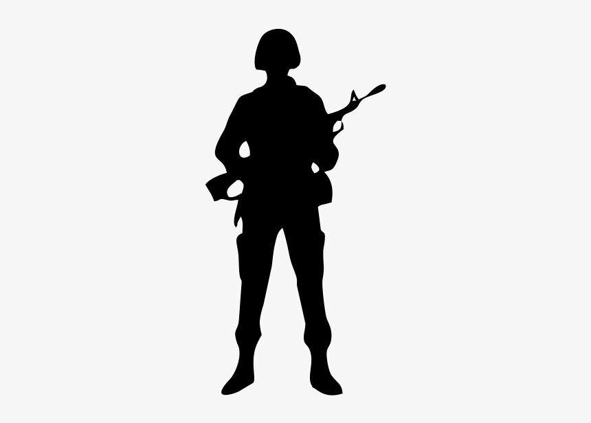 Soldier Silhouette Military Clip Art - Silhouette Soldier Clipart, HD Png Download
