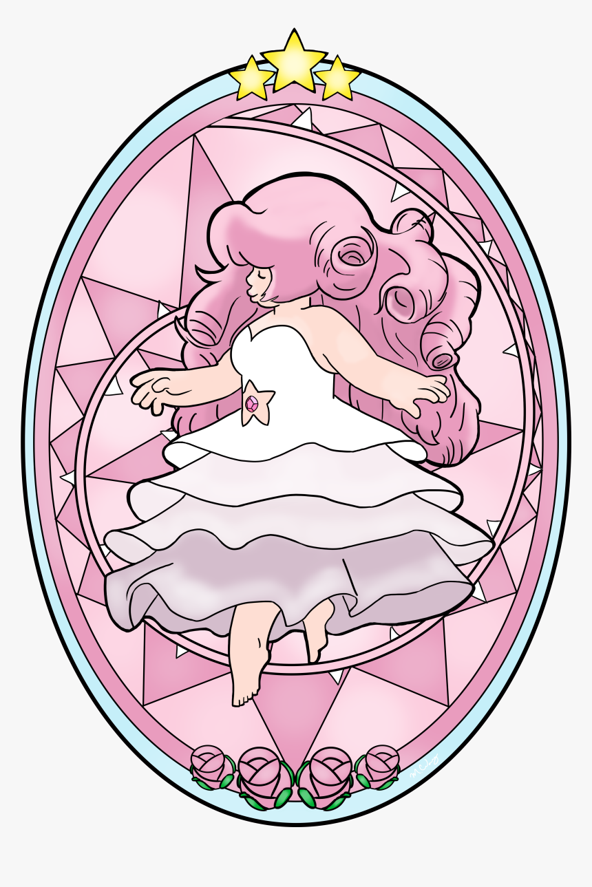 Rose Quartz Stain Glass Window Design Final - Circle, HD Png Download