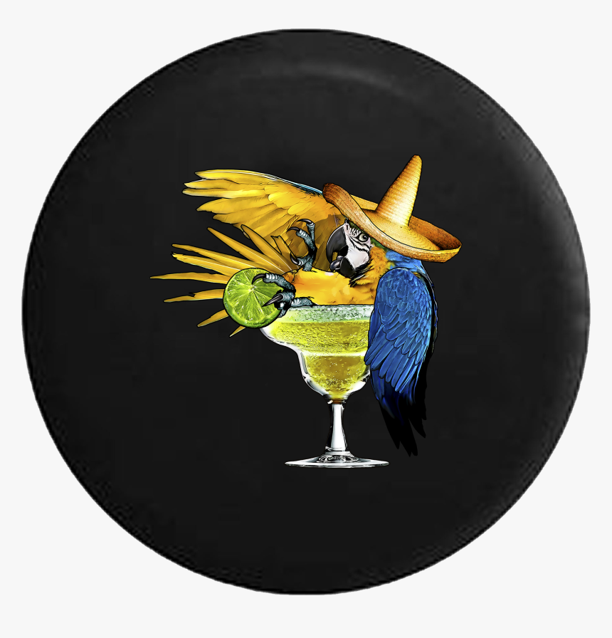 Parrot In Margarita Glass Tropical Beach Vacation - Cartoon, HD Png Download