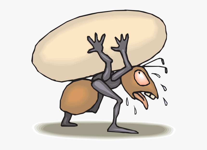 Ant Carrying Egg Svg Clip Arts - Ant Working Hard Cartoon, HD Png Download