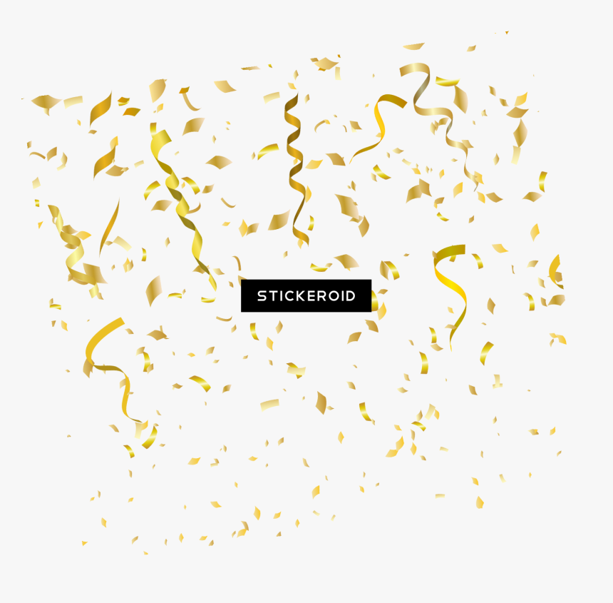 Spiral Gold Ribbon Png , Png Download - Gold Confetti Background Png, Transparent Png