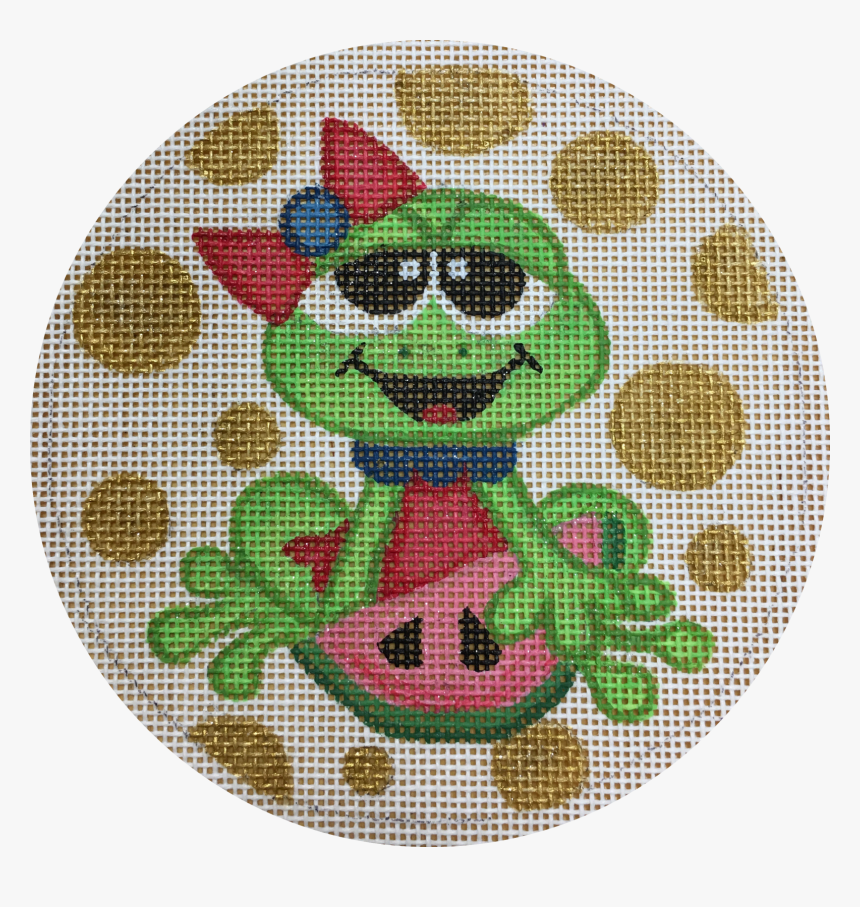 Frog Watermelon - Cross-stitch, HD Png Download