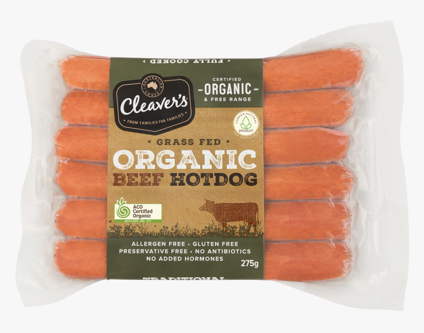 Cleaver S Organic Beef Hotdogs - Bratwurst, HD Png Download