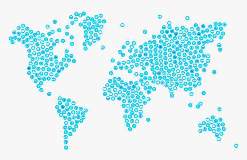 World Map Icon Blue, HD Png Download