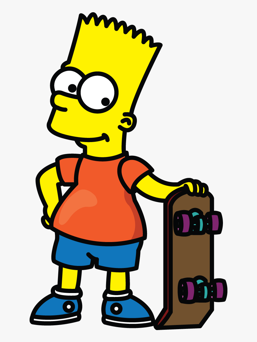 Bart Simpson With Skateboard, HD Png Download