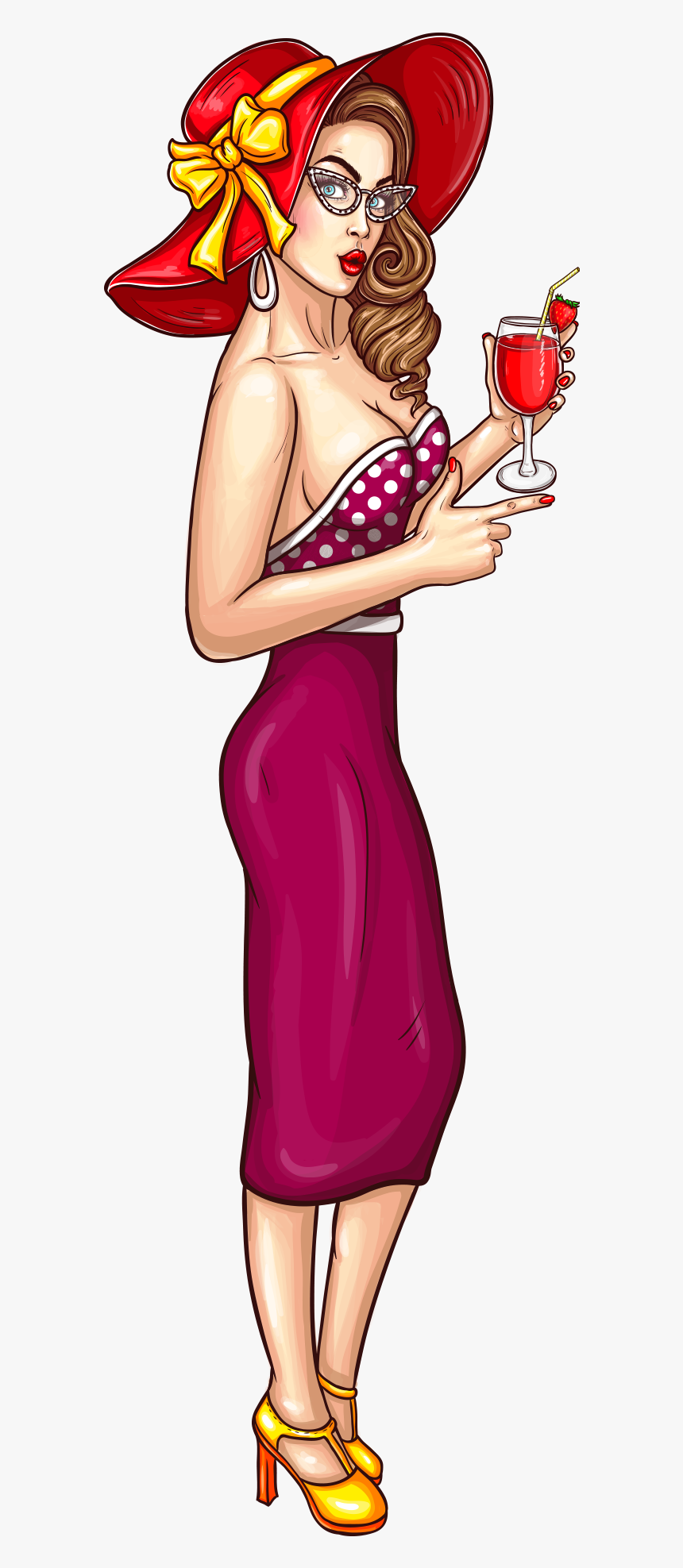 Pop Art Girl Png - Illustration, Transparent Png