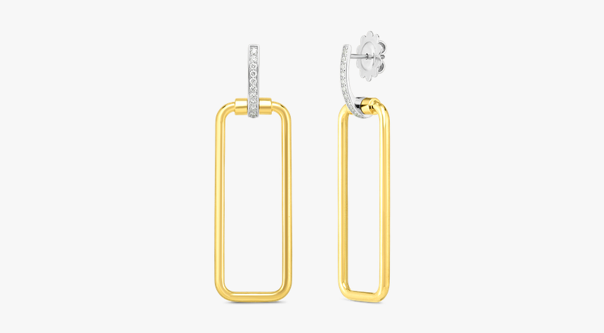 Roberto Coin Classica Parisienne Rectangular Drop Earring - Earrings, HD Png Download