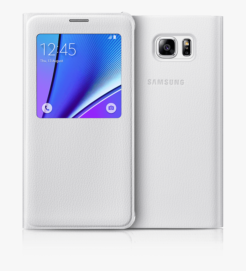 White Pearl Galaxy Note 5 With White S View Cover - Samsung Galaxy Note 8 S View Flip Cover, HD Png Download