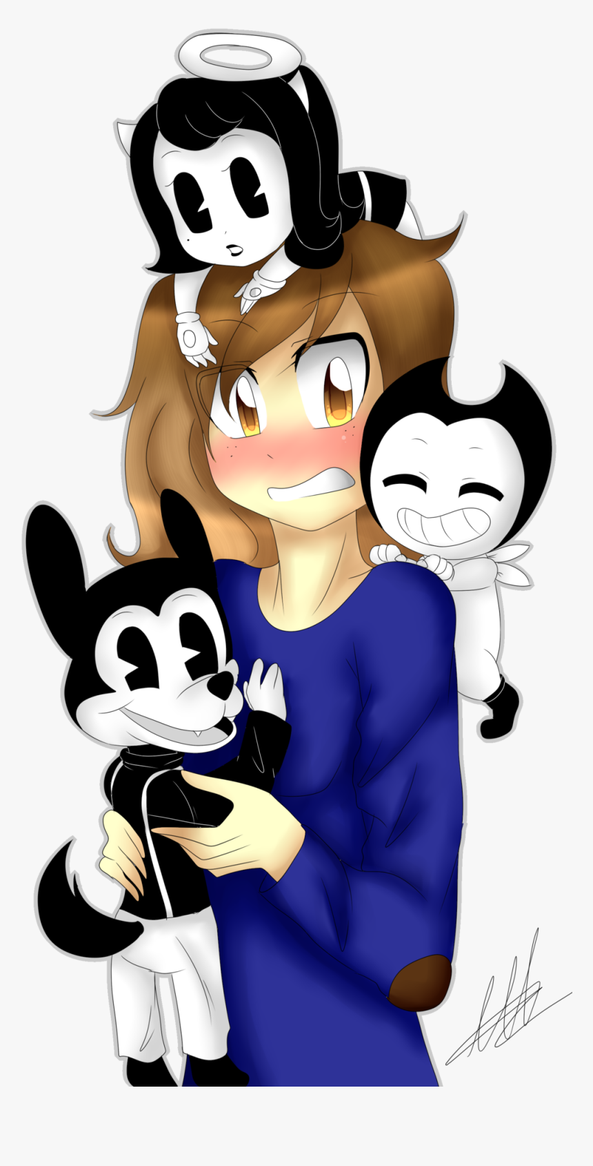 Well Bendy , Boris And Alice Angel As Babies , And - Bendy Boris E Alice Angel, HD Png Download
