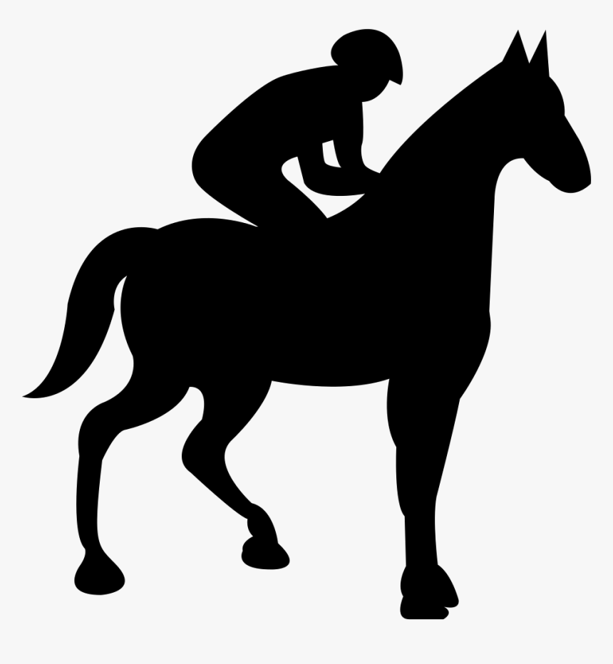 Horse With Jockey Black Silhouette Comments - Jinete Clipart, HD Png Download