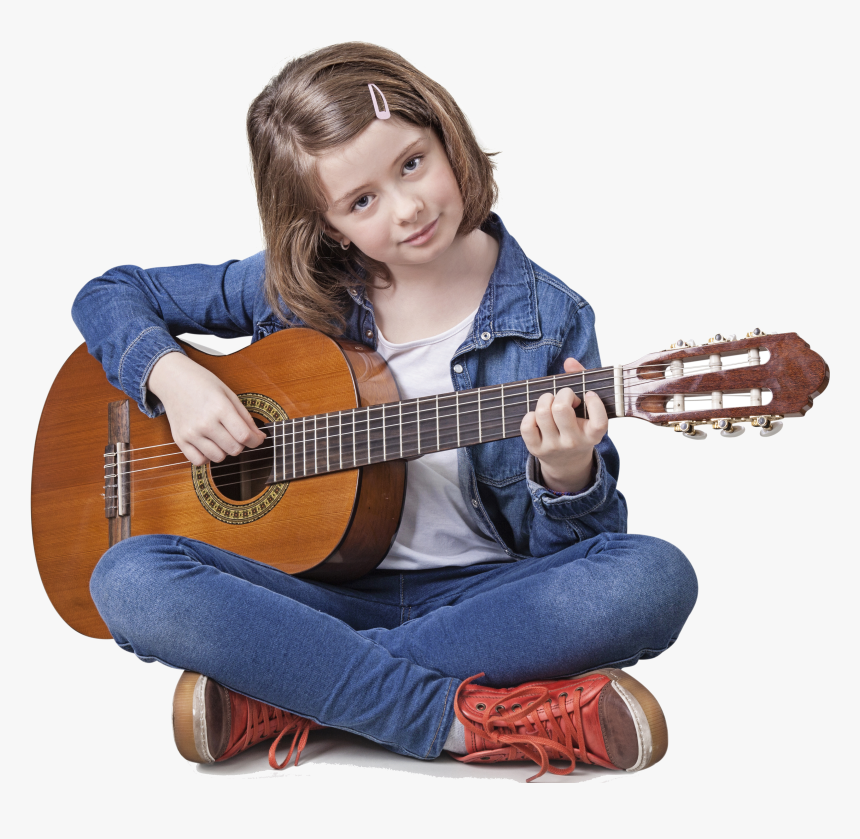 9yo Girl Acoustic Sitting Transparent, HD Png Download