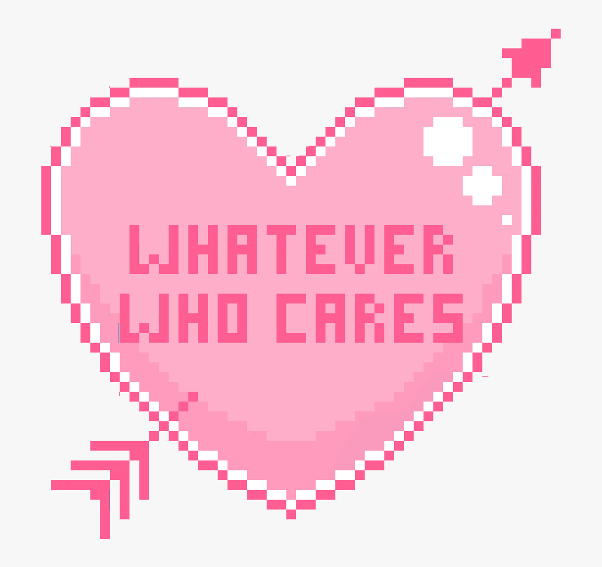 #whatever #who #cares #love #heart #colorful #cute - Valentine Pixel Art Transparent, HD Png Download