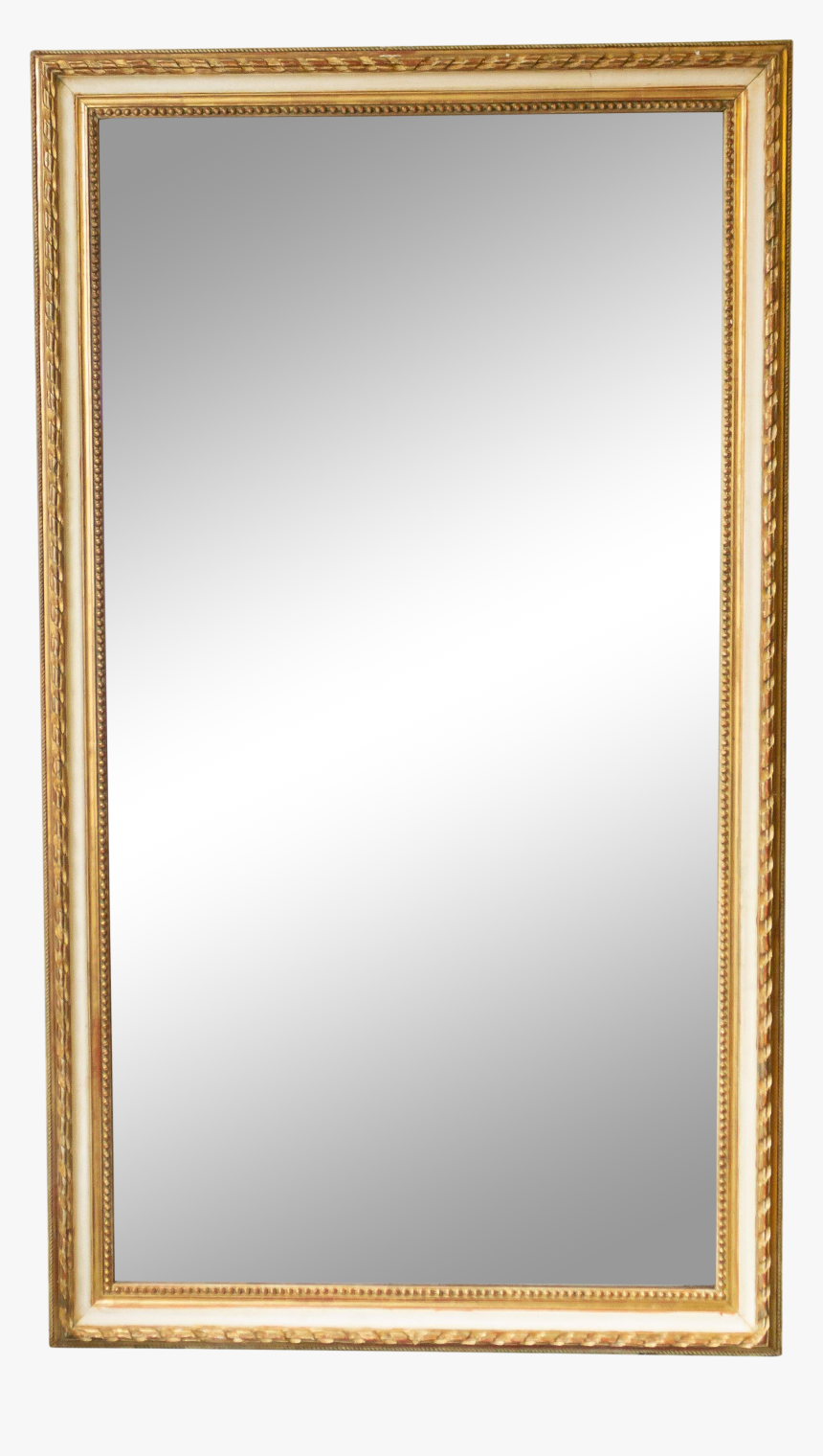 19th Century Large Rectangular Gold And White Frame, HD Png Download
