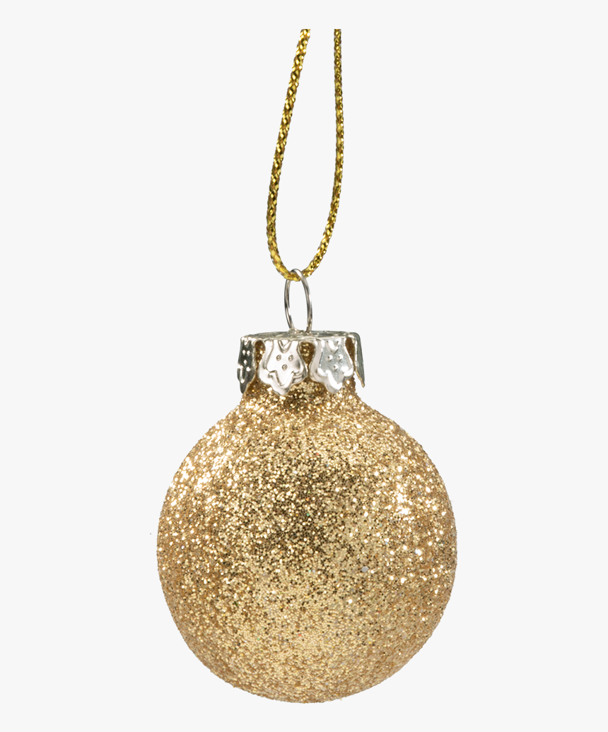 Glass Bauble Gold With Glitter, 3cm - Bauble Png Transparent Gold, Png Download
