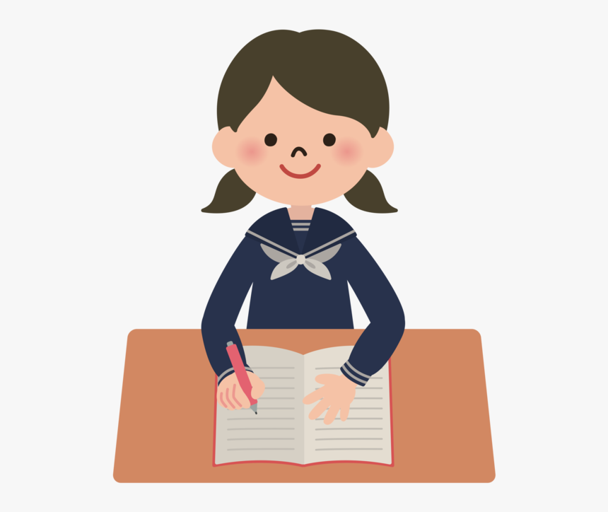 Black Hair,art,cartoon - School Uniform Cartoon Png, Transparent Png