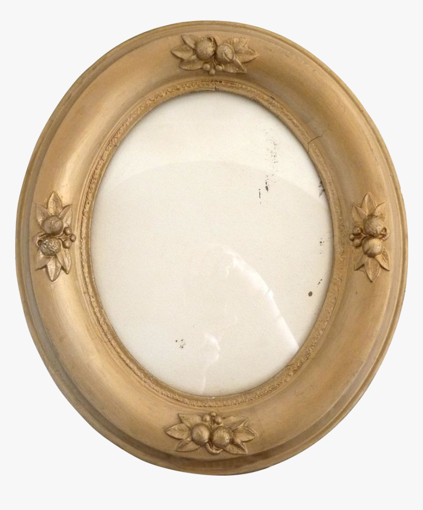 Antique Oval Picture Frame Gesso, HD Png Download