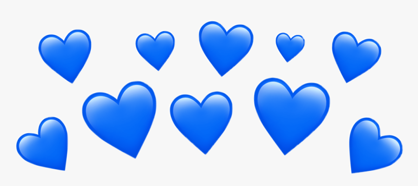 #heart #blue #emoji #cute #crown #freetoedit - Heart, HD Png Download