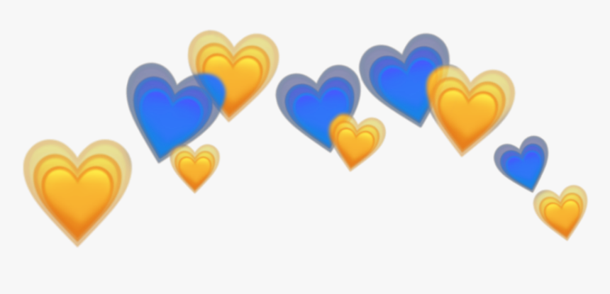 #heartcrown #blue #yellow - Heart, HD Png Download