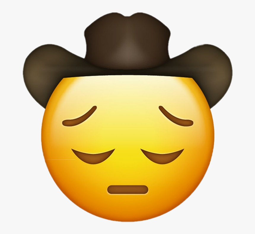 #sad #cowboy #sadcowboy #yeehaw #oldtownroad #depressed - Sad Emoji With Cowboy Hat, HD Png Download