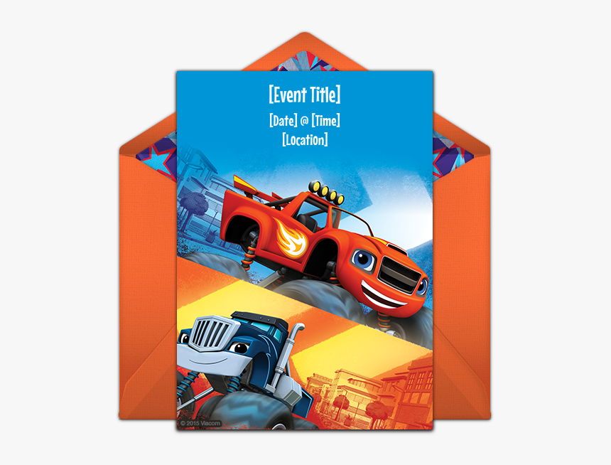 Blaze Birthday Invitation Template, HD Png Download