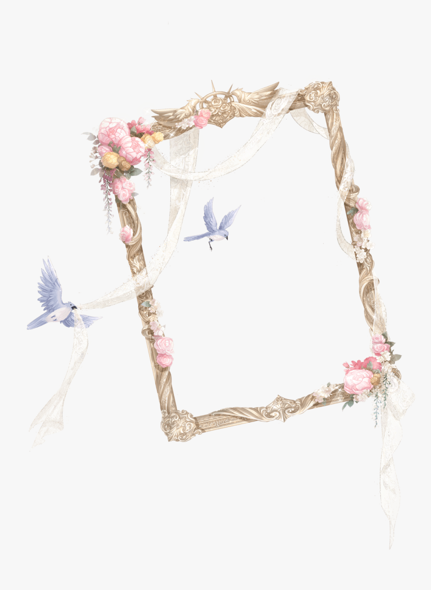 #frame #birds #flowers #ribbons #roses #aesthetic #vintage - Love Nikki Lyrical Lyre, HD Png Download
