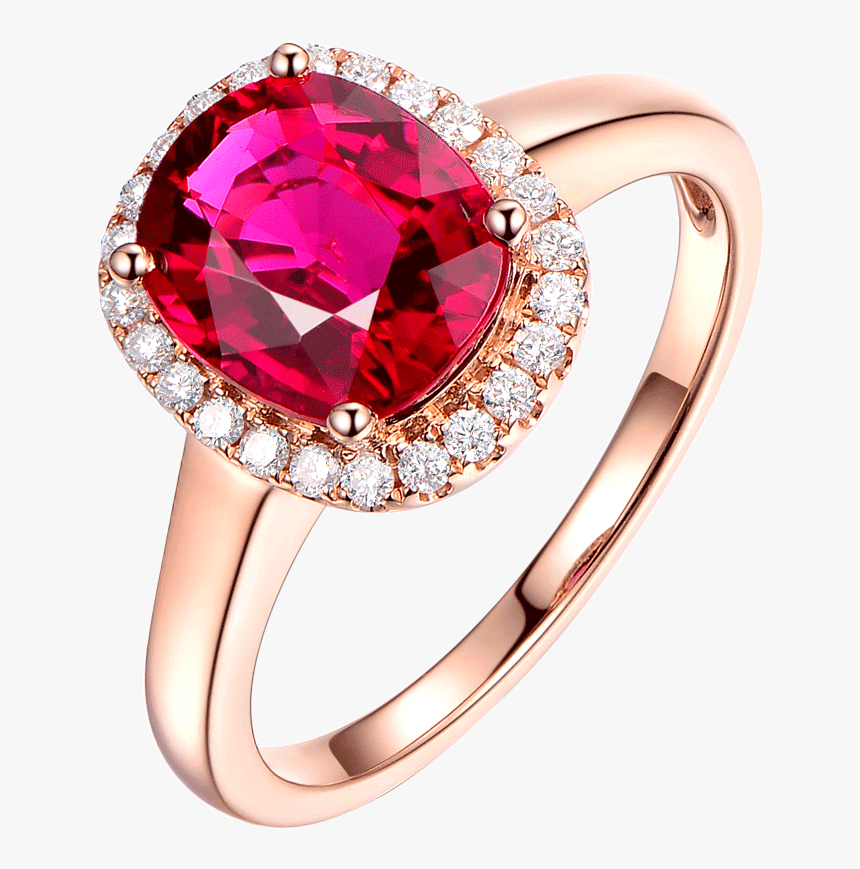 11克拉鸽血红碧玺戒指 女 18k金钻石戒指 贵重宝石 - Jewellery, HD Png Download